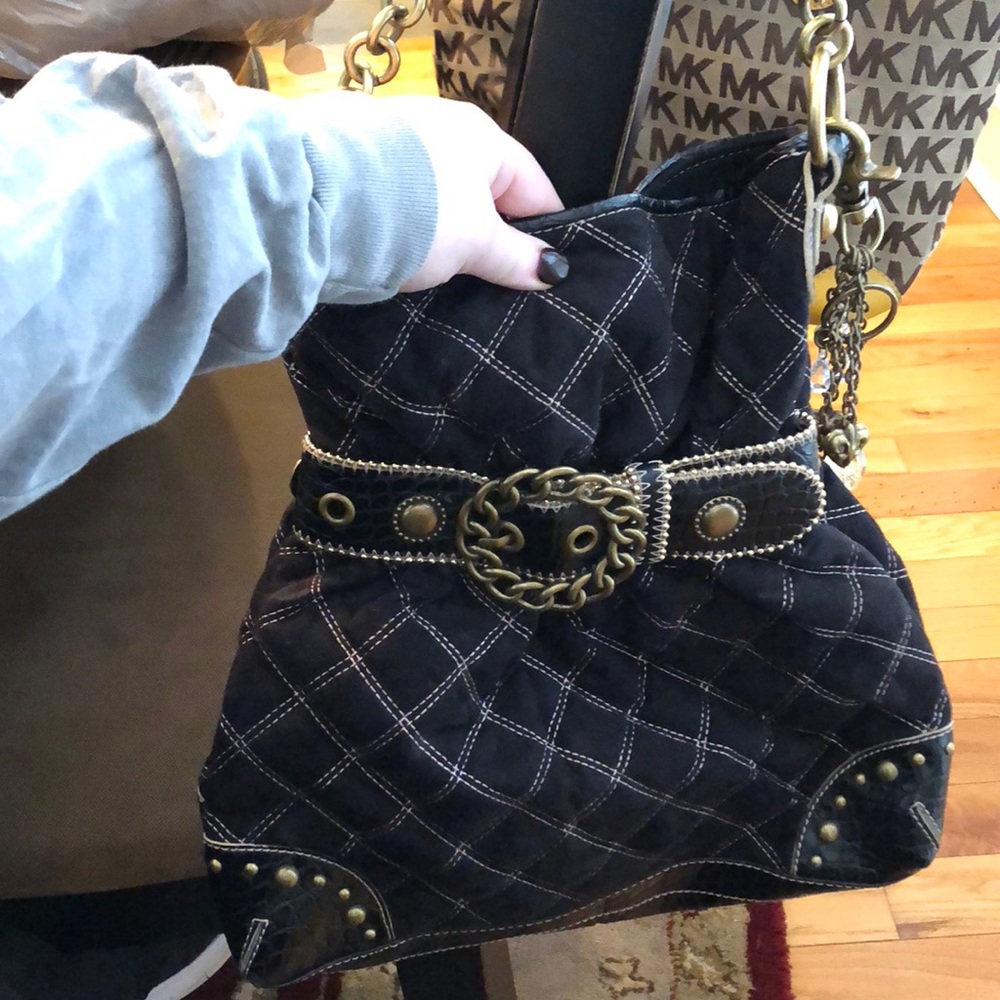 Kathy Van Zeeland Black Quilted Bag